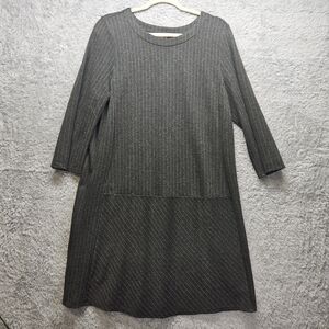 J.Jill Womens Gray Pinstripe Dress Ponte Size Large Petite